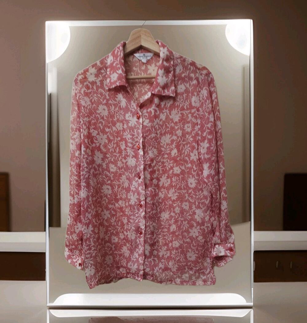 PIERRE BALMAIN Vintage Silk Blend Blouse Paris 88/160 M/L